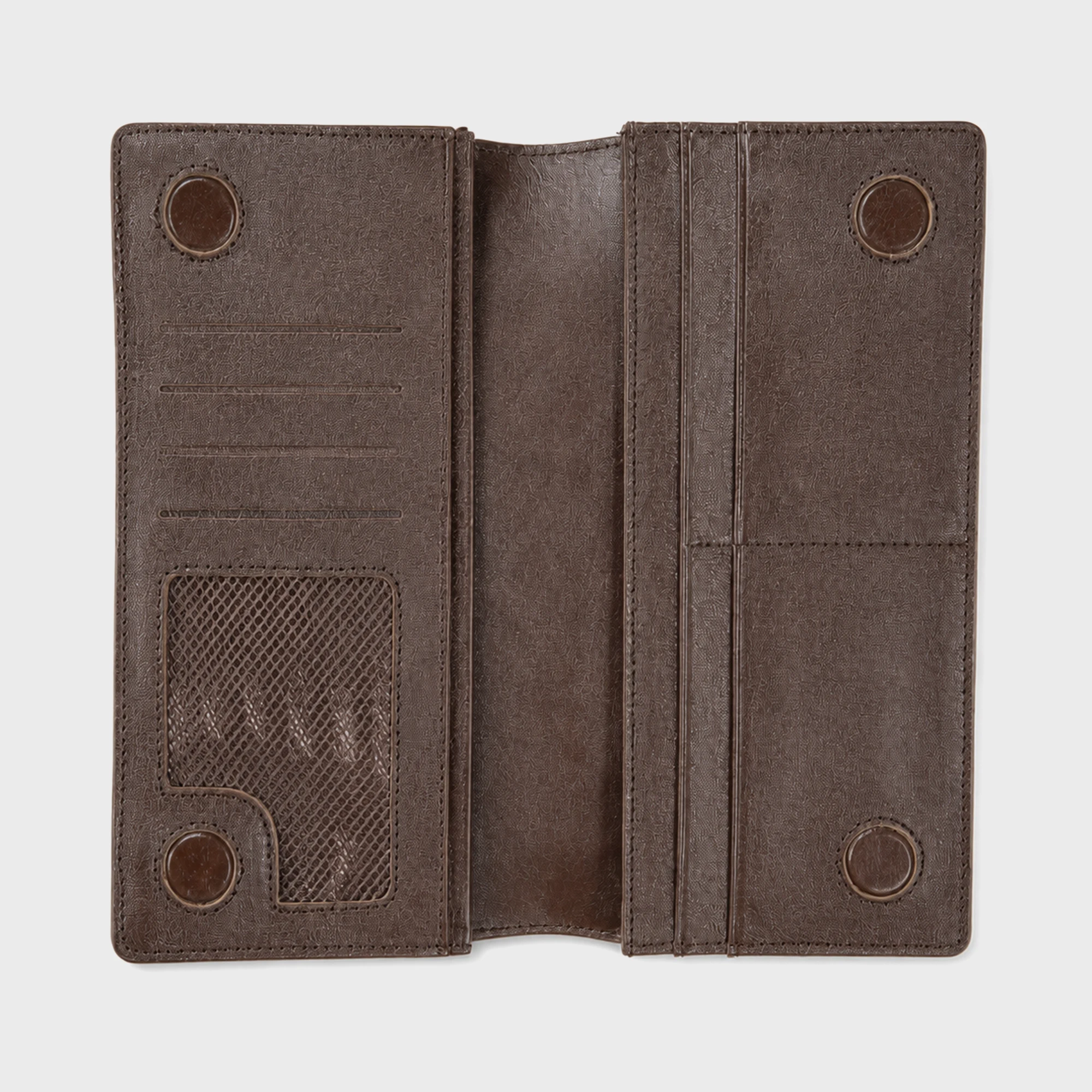 Vantra Long Dual Chamber Leather Wallet Chocolate - DWV801C